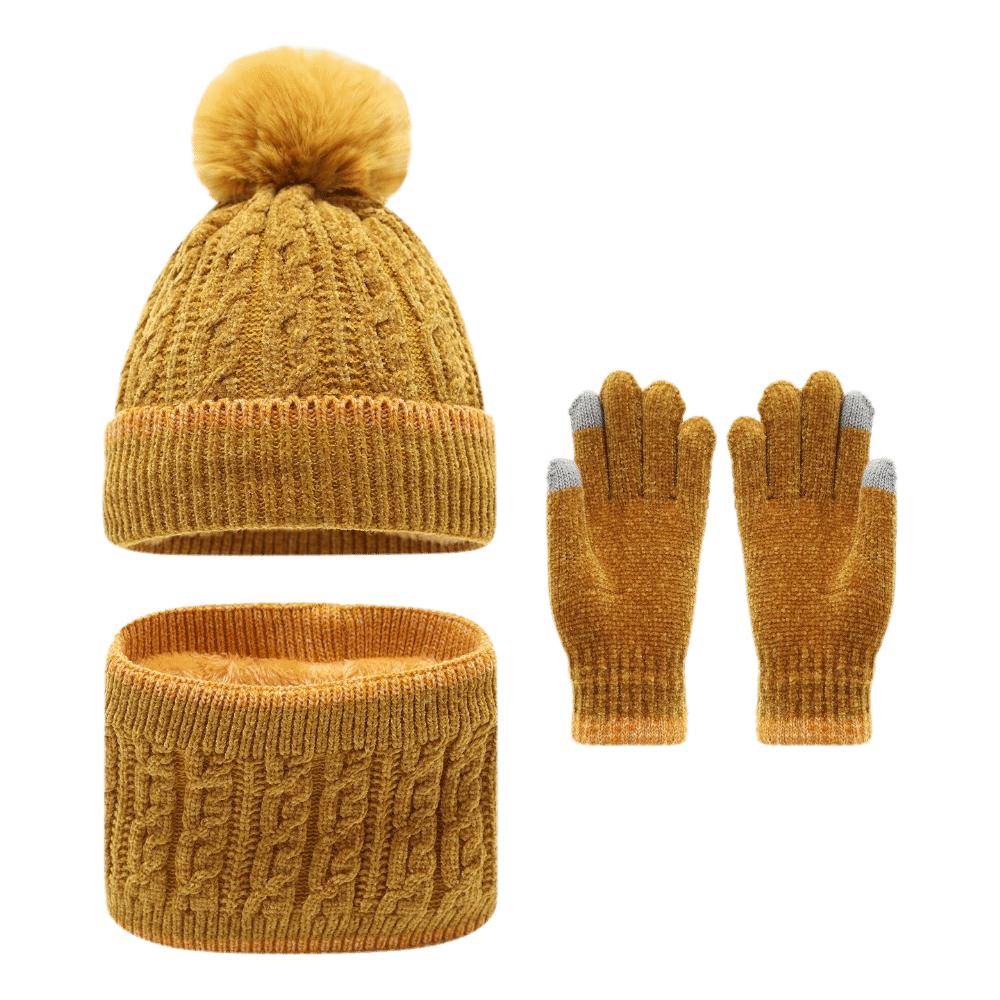 Knitted Winter Hat Scarf Gloves Thicken Toddler Winter Hat New Thickened Knitted Hat Outdoor Use