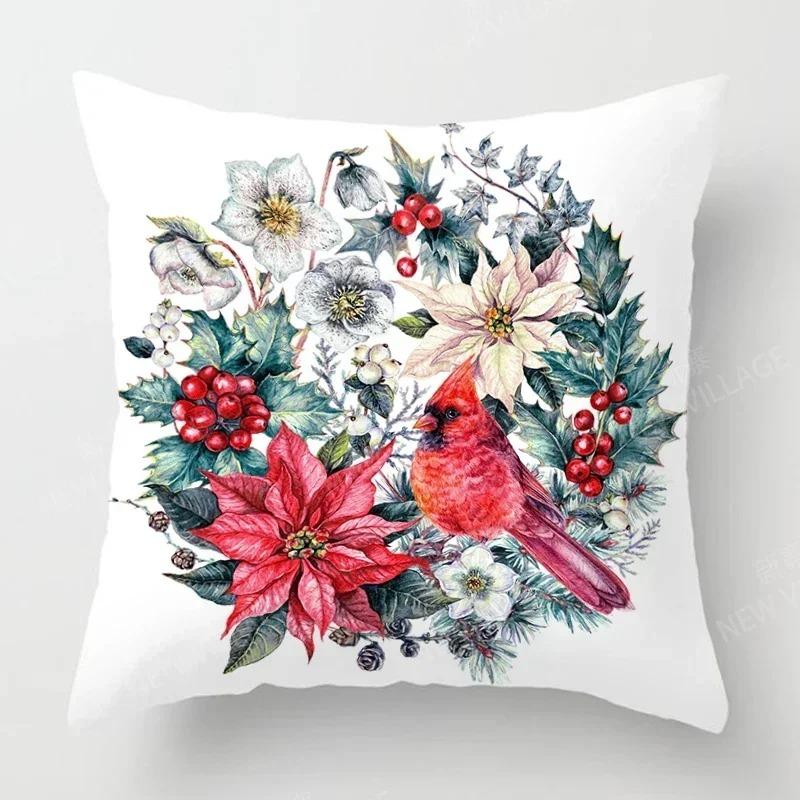 Christmas Series Pillowcase Sofa Cushion Cover Home Decoration Customizable Holiday Celebration 40X40Cm