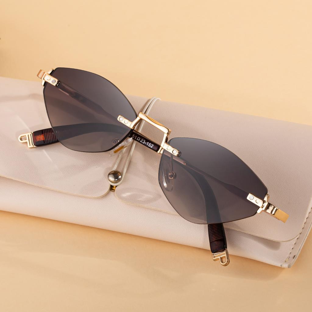 JYL TS Women's Rimless Cat-Eye - Metal-Temple Trendy Sun Shades WF-5G278