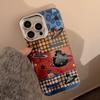 Chat Planète Épissage à Carreaux Convient pour Coque de Téléphone Portable Iphone17 Apple 16 Lanière 14promax Tridimensionnel 13 Dur