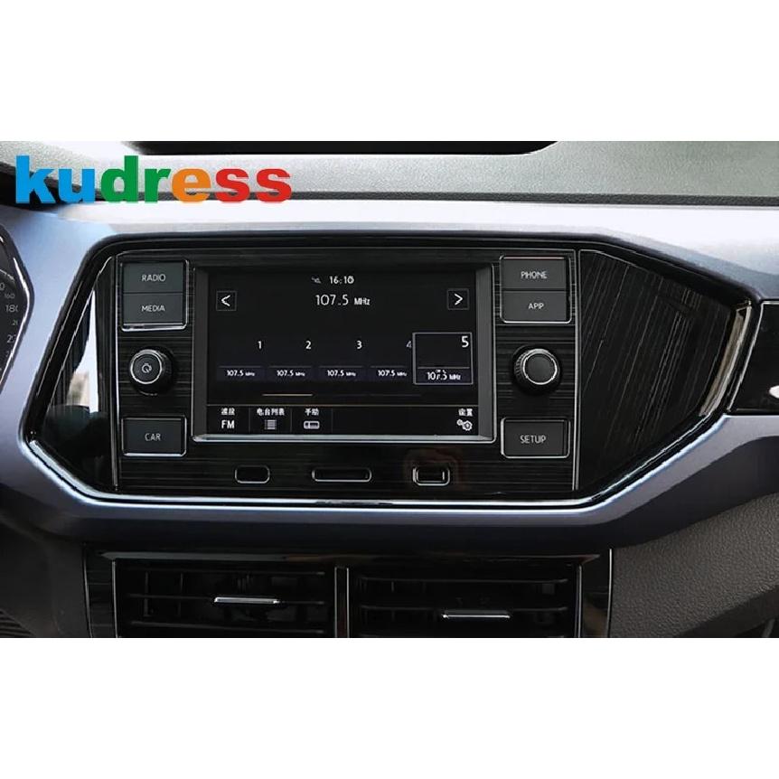 For Volkswagen VW T-cross Tcross 2018      Steel Car Navigation GPS Panel Cover Trim  Interior Accessories