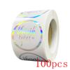 50-500Pcs Rainbow Laser Thank You Stickers 1 Inch White Thank You Small Business Sticker For Crafts Gift Packaging