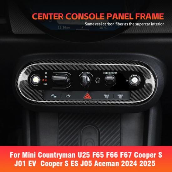 Real Carbon Fiber Car Center Control Button Frame For Mini Countryman U25 24 25
