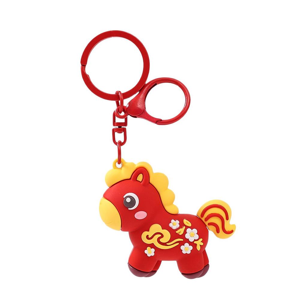 Twelve Zodiac Animal Keychain: Year of the Horse Pendant - Cute Cartoon Backpack Charm
