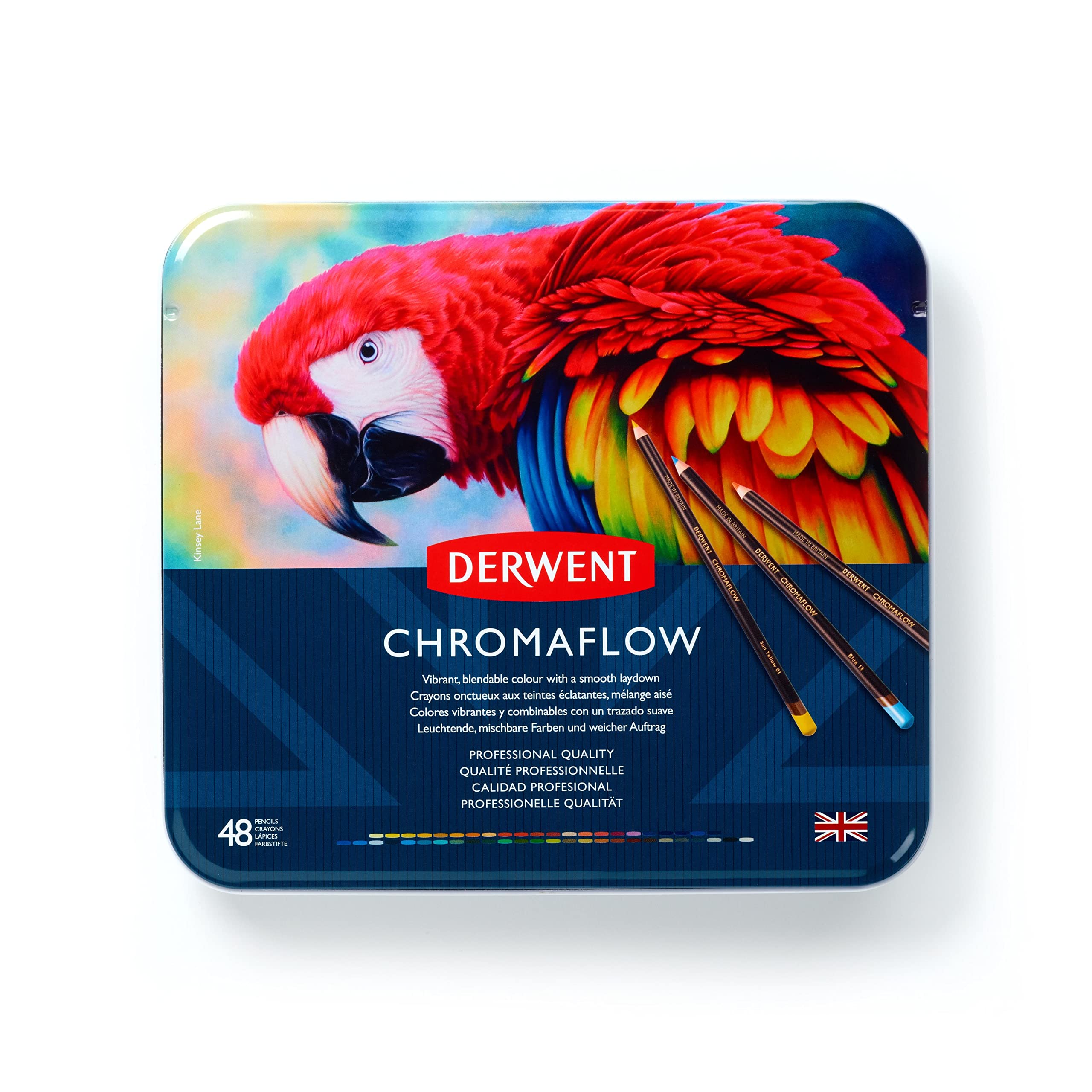Цветные карандаши Derwent Chromaflow 2306013 на масляной основе, набор из 48 цветов,
