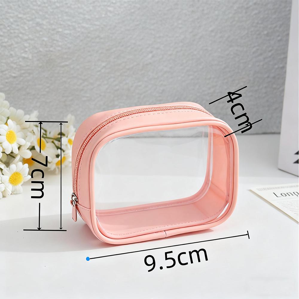 12cm PVC Transparent Storage Bag with Keychain Multicolor Cartoon Doll Display Box Dustproof Case Earphones Gift Organizer Bags