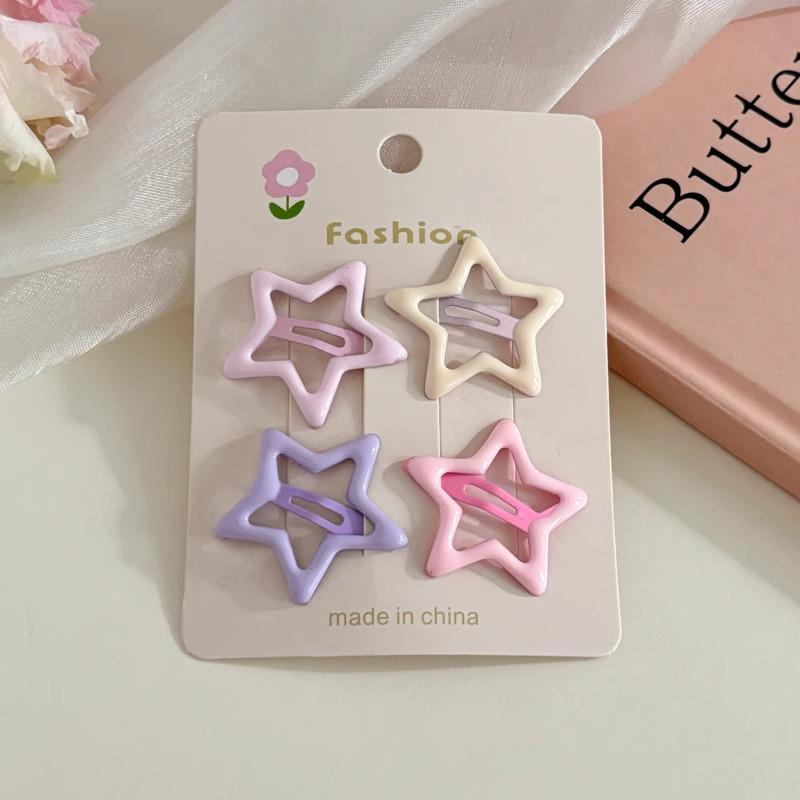 Y2K Dopamine Color Pentagram Small Hair Clip for Women & Kids - Cute Bangs & Side Hair Accessory