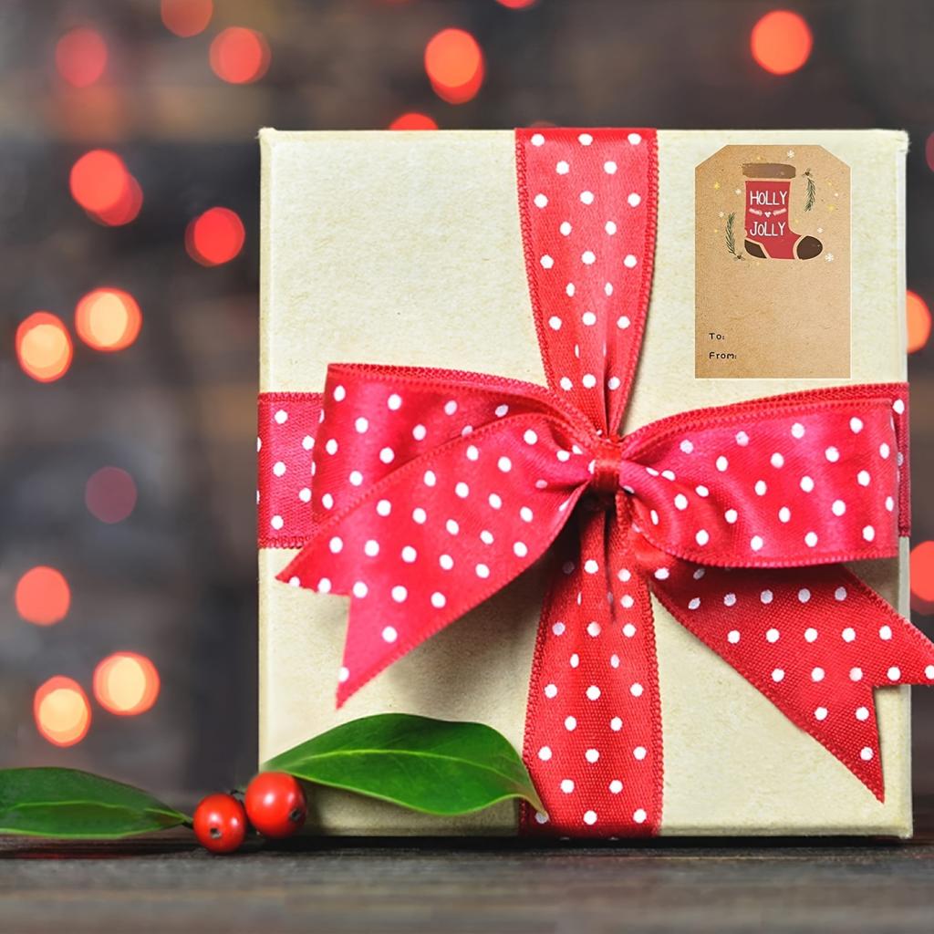 300pcs/Roll Christmas Writable Self-Adhesive Labels 2" X 2.76" | Multi - Purpose Holiday Gift Packaging, Daily General Labels