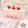 Cherry Cake Pen Bag Large Capacity Stationery Bag New Pen Pouch  Students