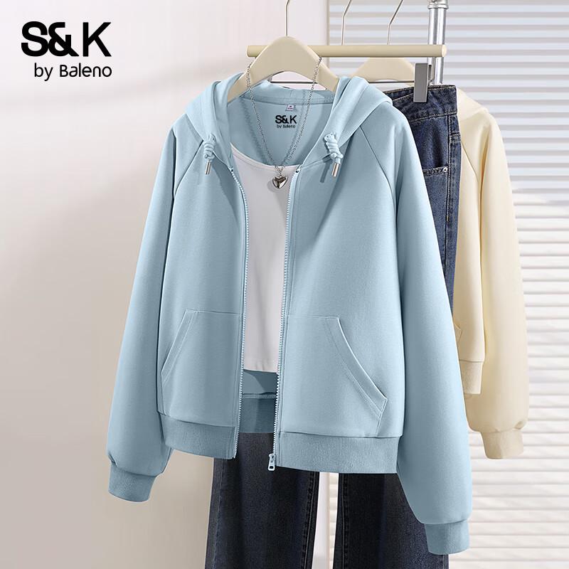 Baleno Women's S&K Raglan Hooded Cardigan Sweatshirt