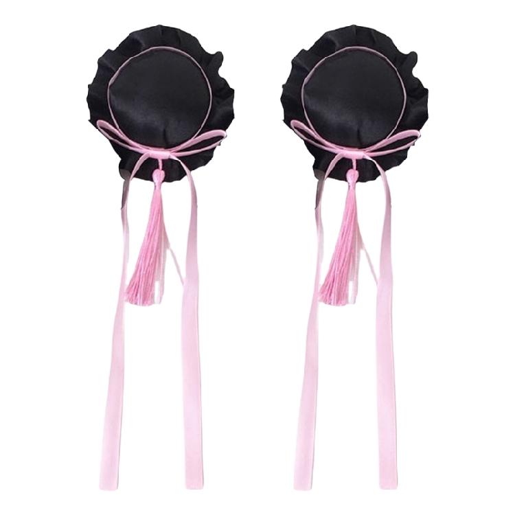 Fringed Bowknot Hair Clip Anime Maid Hair Buns Holder Cosplay Party Headwear