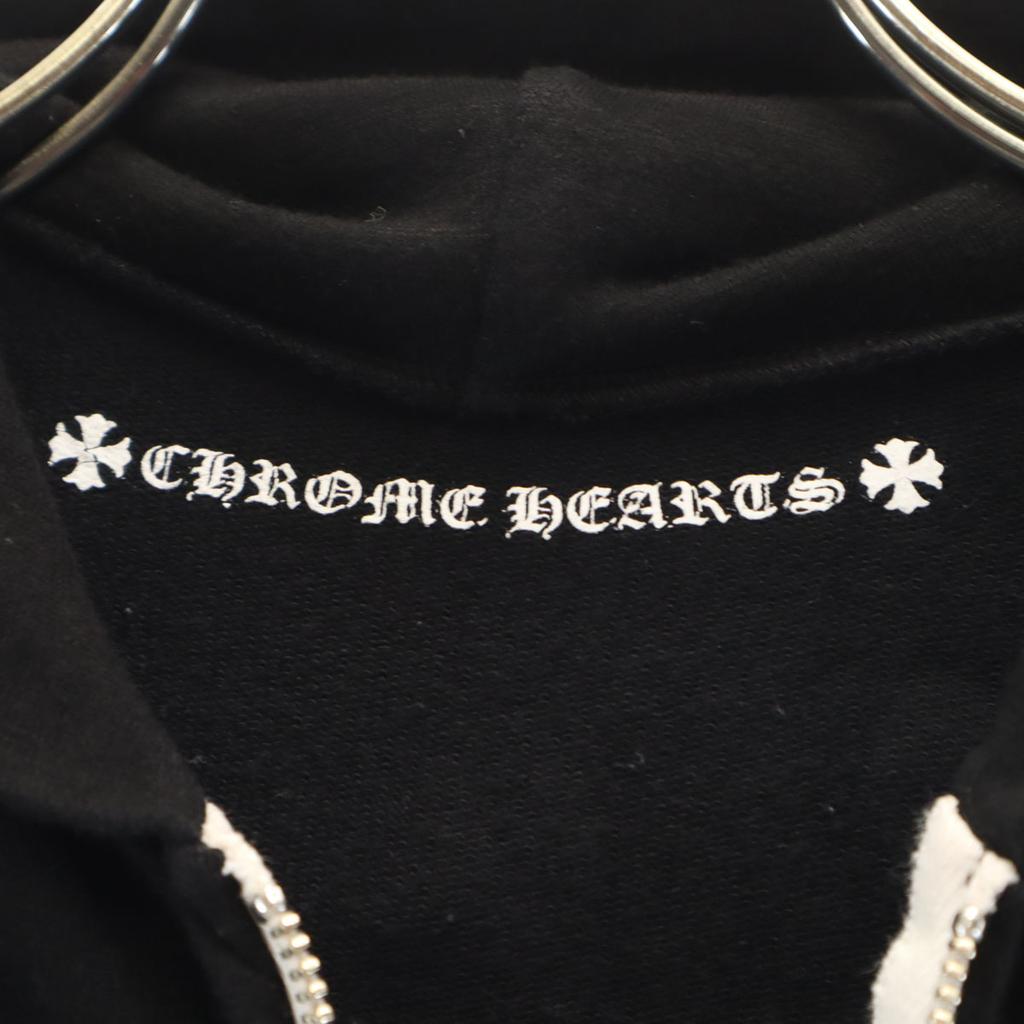 CHROME HEARTS Long Sleeve Zip Hoodie 4T Black Kid's Used