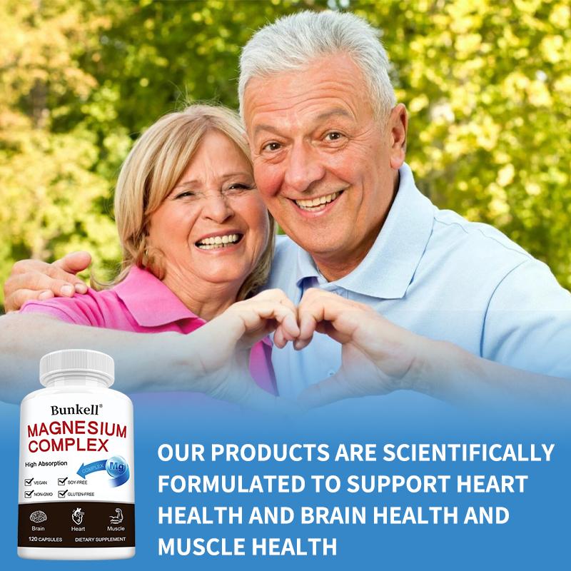 Highly Absorbable Magnesium Complex: Glycine, Citrate, Malate Magnesium 120 Capsules