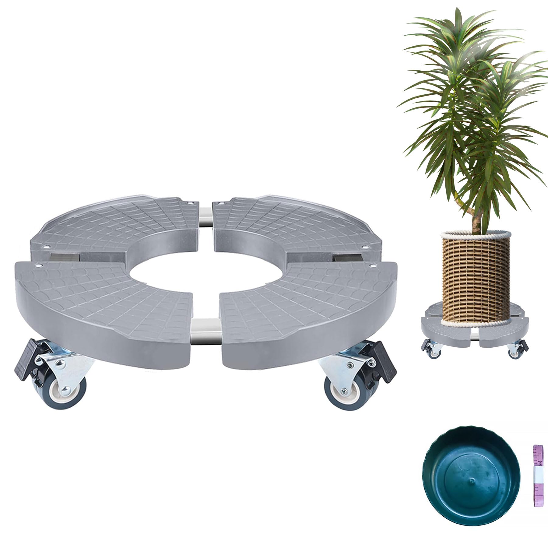 

Цветочный горшок Портативный цветок Портативная подставка для цветов с емкостью для воды Легко вращающаяся Регулируемый размер Подставка, Подставка, Хранение, Подставка, Перемещение, 360° Колесики, серый