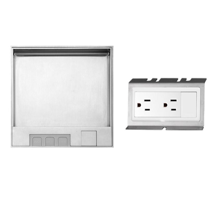Marble Style Hidden Socket Factory Stainless Steel Embedded Power Socket Multifunctional Universal Floor Socket