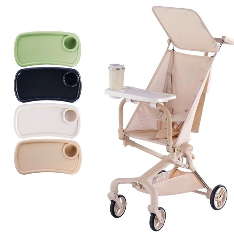 Universal Strollers Feeding Tray ABS Plastic Strollers Cup Holder Food Tray Design Easy To Clean For Active Parents
