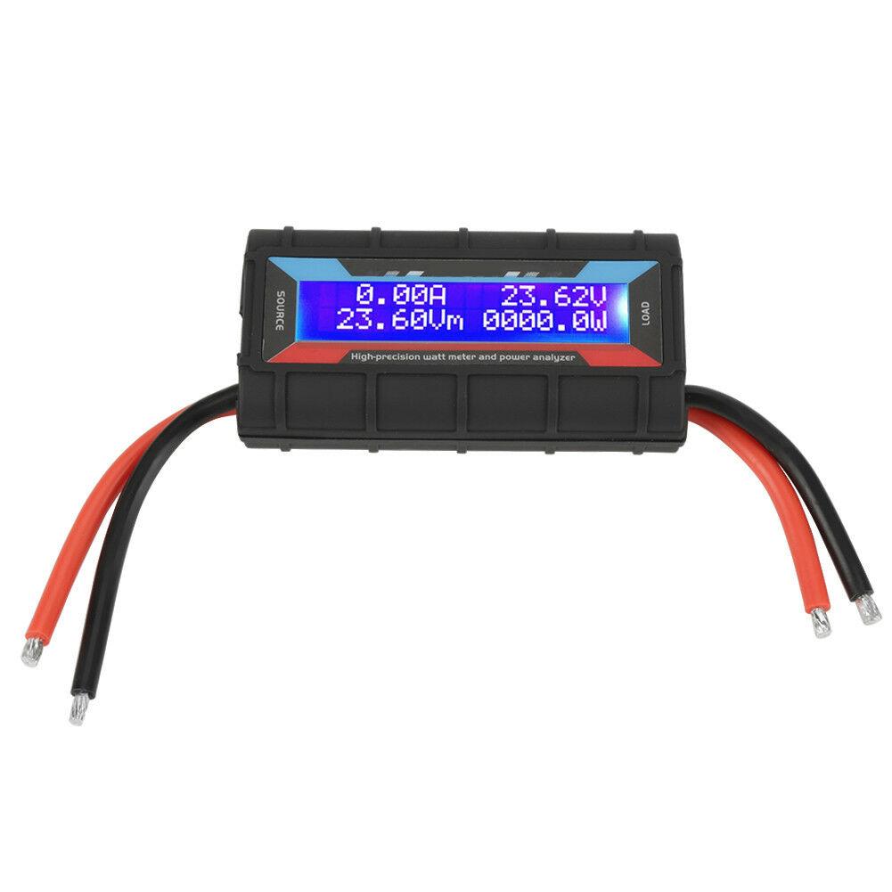 130AMP Watt Meter Solar Wind Power Analyzer LCD Electricity Monitor Volt Tester(Black)