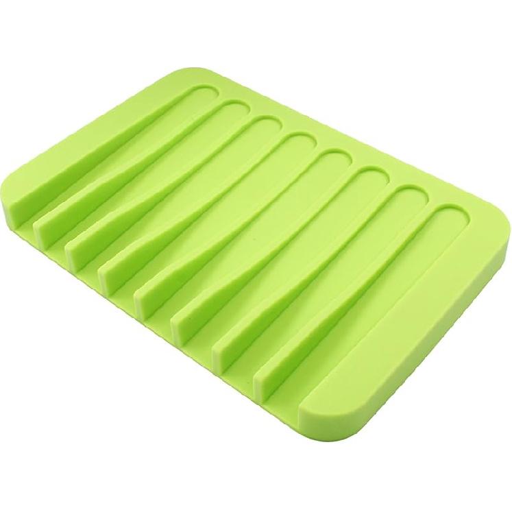 Self Draining Soap Holder Premium Silicone Soap Dish for Shower, Bathroom, Kitchen Waterfall Design Drains Water Efficiently, Extends Soap Life Easy
