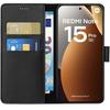 Coque pour Xiaomi Redmi Note 15 PRO 5G - Portefeuille Noir Rabat Clapet Aimanté Rangement Cartes Phonillico®