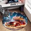 Cute Christmas Day Gift Bell Santa Claus Snowman Christmas Tree round rug Home Soft Decorative Anti slip Chair Mat Carpet Outdoor Floor Mat Carpet 52