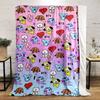 Colorful BT21 Cartoon Character Flannel Blanket for Bedroom, Living Room, Sofa, and Nap