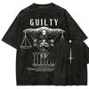 JJK Higuruma Tričko Guilty Judgeman Oversized Japonské Anime Grafické Tričko Prané Těžká Bavlna Streetwear Pánské Horní Díl