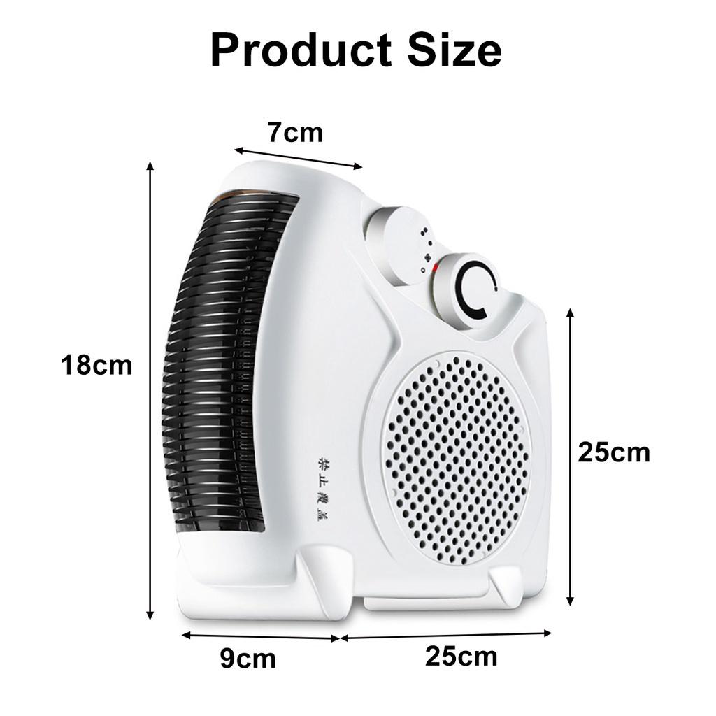 Portable Electric Fan Heater Personal Space Electric Air Heater Fan Warmer Winter Office Home Desktop 2000W
