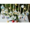 12 Pcs Crystal Glass Christmas Balls Ornaments, 1" Mini Round Christmas Tree Crystal Decorative Prism Hanging Decorations For Wedding Xmas Party Home
