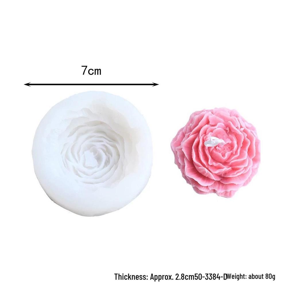 3D Peony & Rose Flower Silicone Mold for Candles, Diffusers, Soaps, and Epoxy Crafts