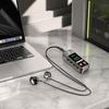 Card Insertion Lavalier Bluetooth Earphones LED Screen Wireless Headphones  Support SD Card
