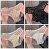 Sweet Bow Lace Flower Panties Seamless Patchwork Lace Mesh Briefs Transparent Low Waist Women Underwear Gifts