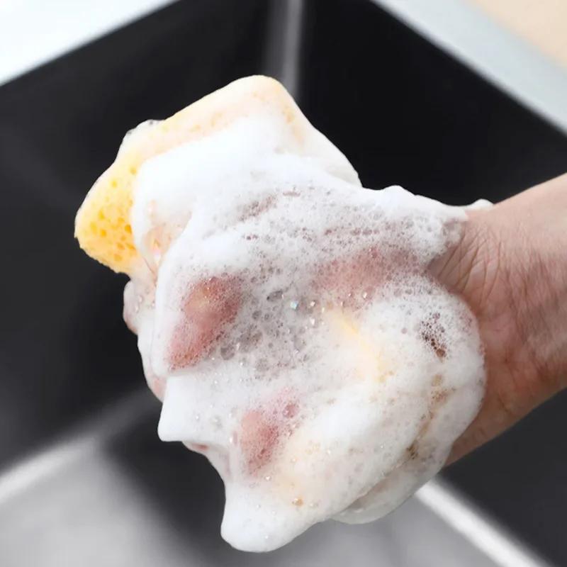 1pcs Wood Pulp Sponge Scouring Pad Kitchen Dishwashing Sponge Bathroom Cleaning Tools Dish Cleaner Household Kitchen Gadgets