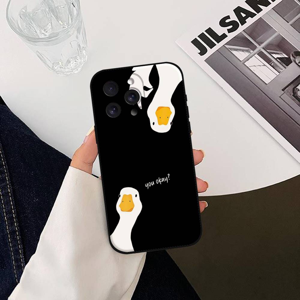 Funny Duck Phone Case Soft TPU Skin-Friendly For IPhone 17/16/15/14/13/12/11 Series: PRO, MAX, PLUS ,Mini