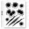 1Pcs 23*29cm Car Stickers Simulated 3D Bullet Hole DIY Car War Styling Accessories Motorcycle Scratch Car Stickers And Decals