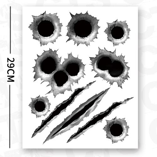 1Pcs 23*29cm Car Stickers Simulated 3D Bullet Hole DIY Car War Styling Accessories Motorcycle Scratch Car Stickers And Decals