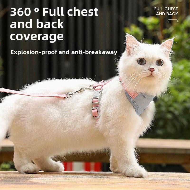 Cat Leash, Anti-escape Special Cat Leash for Going Out, Vest Cat Chain, Little Kitten Leash, I-shaped