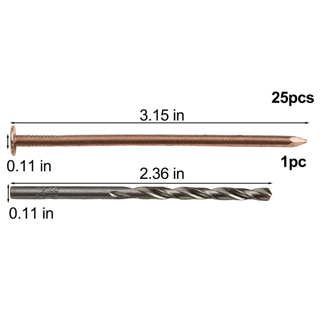 4-Zoll Kupfernägel Kupfernägel für Bäume Reines Kupfer Konstruktion Weiches Kupfermaterial 15 Stück Paket Kupferstifte für Pflanzen