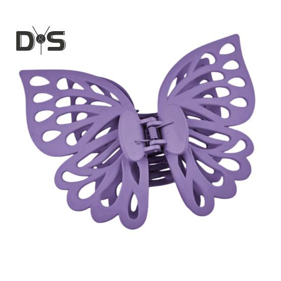 Large Hair Claw with Strong Grip Double-Layered Butterflies Shape Hair Clip Anti-slip Teeth Ponytail Clip Back Head Hair Claw