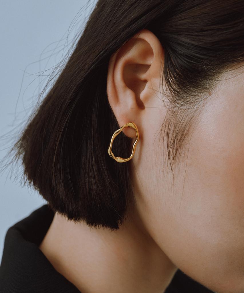 Novice Tokyo Wave Hoop Pierce Squiggle Hoop Pierce [Stainless] / Gold