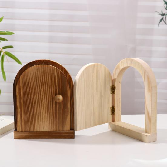 Wooden Door Light Switch Cover Baby Proofing Electrical Wall Outlet Protective Cover Wall Panel Socket Door Shape Decorative Frame