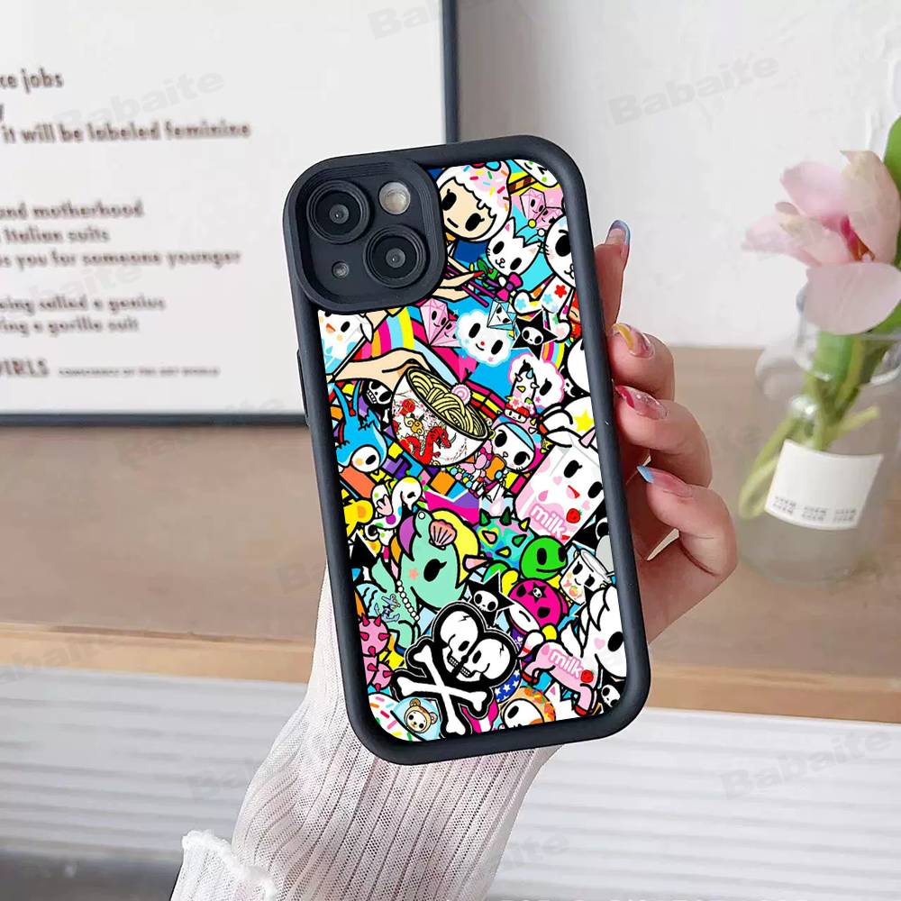 Japan Tokidoki For IPhone 17 Pro Max 16 15 14 13 12 11 Plus Black Soft Phone Cover