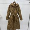 Womens Winter Hooded Oversized Mid-Length Puffer Coat Slim Fit Warm Duck Down Jacket