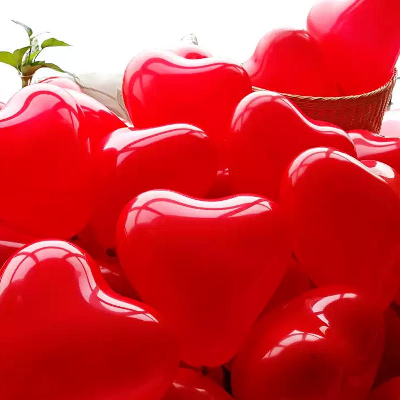 10-Inch Heart-Shaped Latex Balloons for Weddings, Birthdays, Festivals, and Venue Decorations