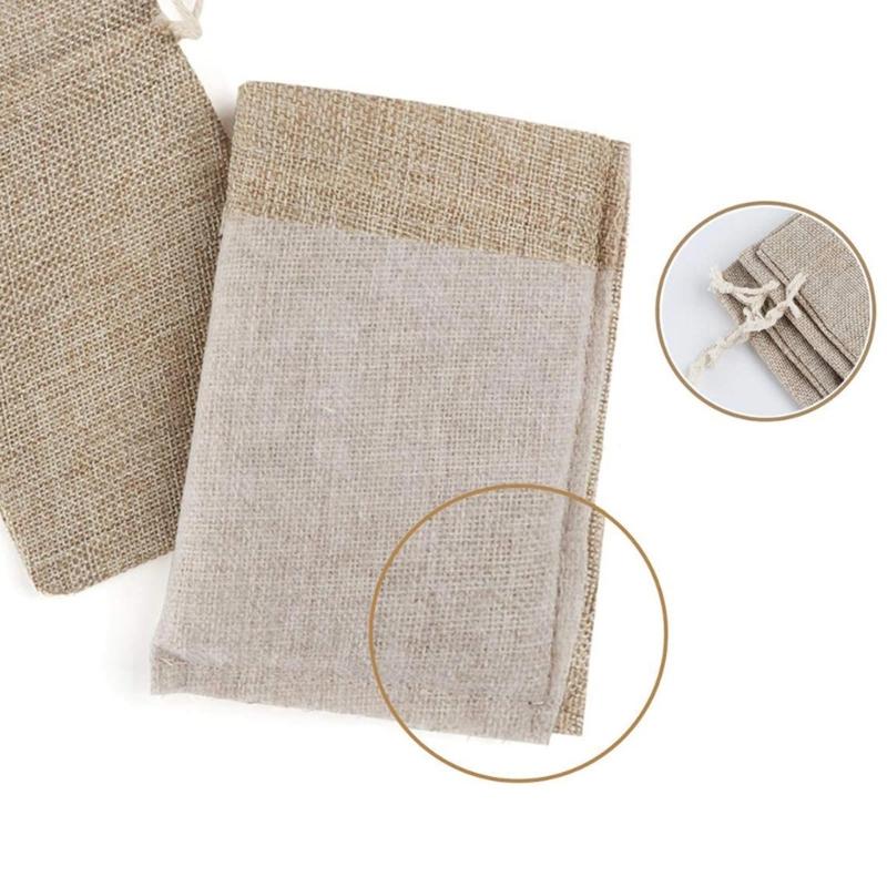 Set of 20 Small Linen Bag with Drawstring Closure Elegant Drawstring Linen Pouches Convenient Jewery Wrapping Pouches