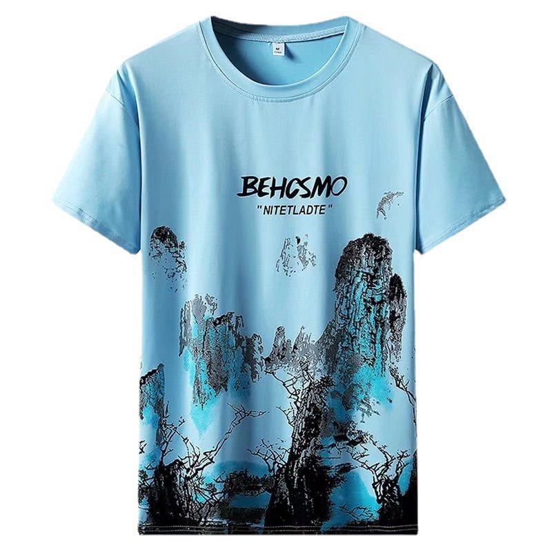 Herrarnas T-shirt med korta ärmar och shorts i is-silke - Sommartrend 2022