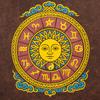Nomad Sari Stonewashed Cotton T-Shirt - Sun & Zodiac - Brown - Large