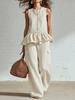 2026 Summer New European and American Foreign Trade Women's Sleeveless Pleated Vest Wide-leg Trousers Casual Suit Women