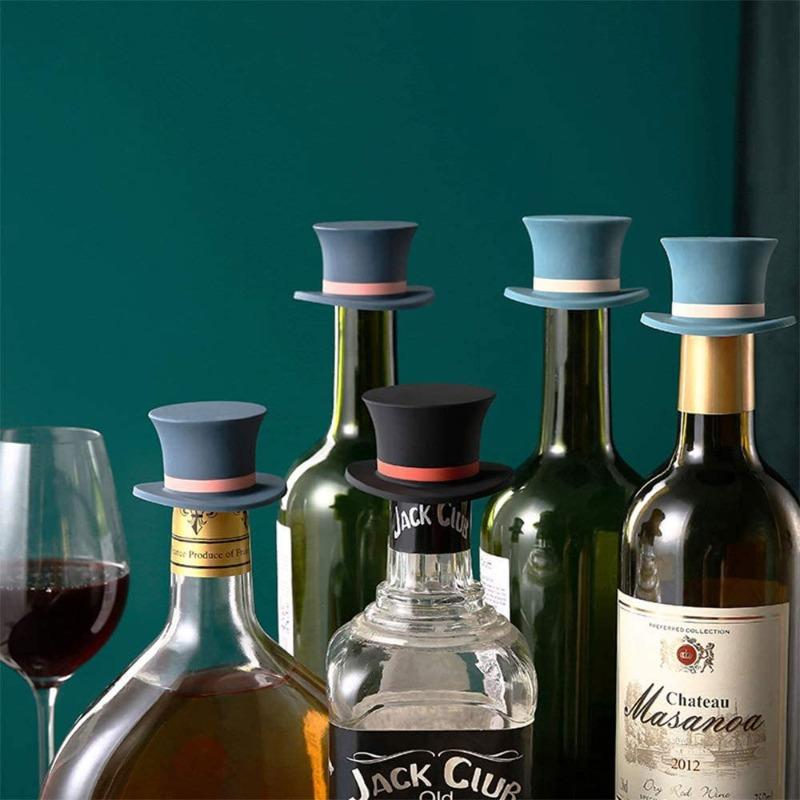 Silicone Champagne Wine Beer Bottle Cork Stopper Plug Wine Bottle Sealer Cap Stopper Bar Kitchen Tool Vacuum Sealed Sealer Plug