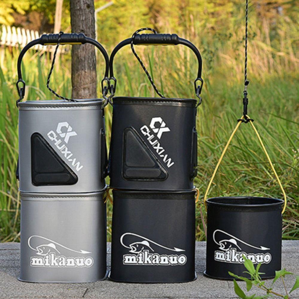 Foldable Fishing Bucket EVA Thick Fishing Bait Bucket Portable Live Fish Bucket  Bait Container