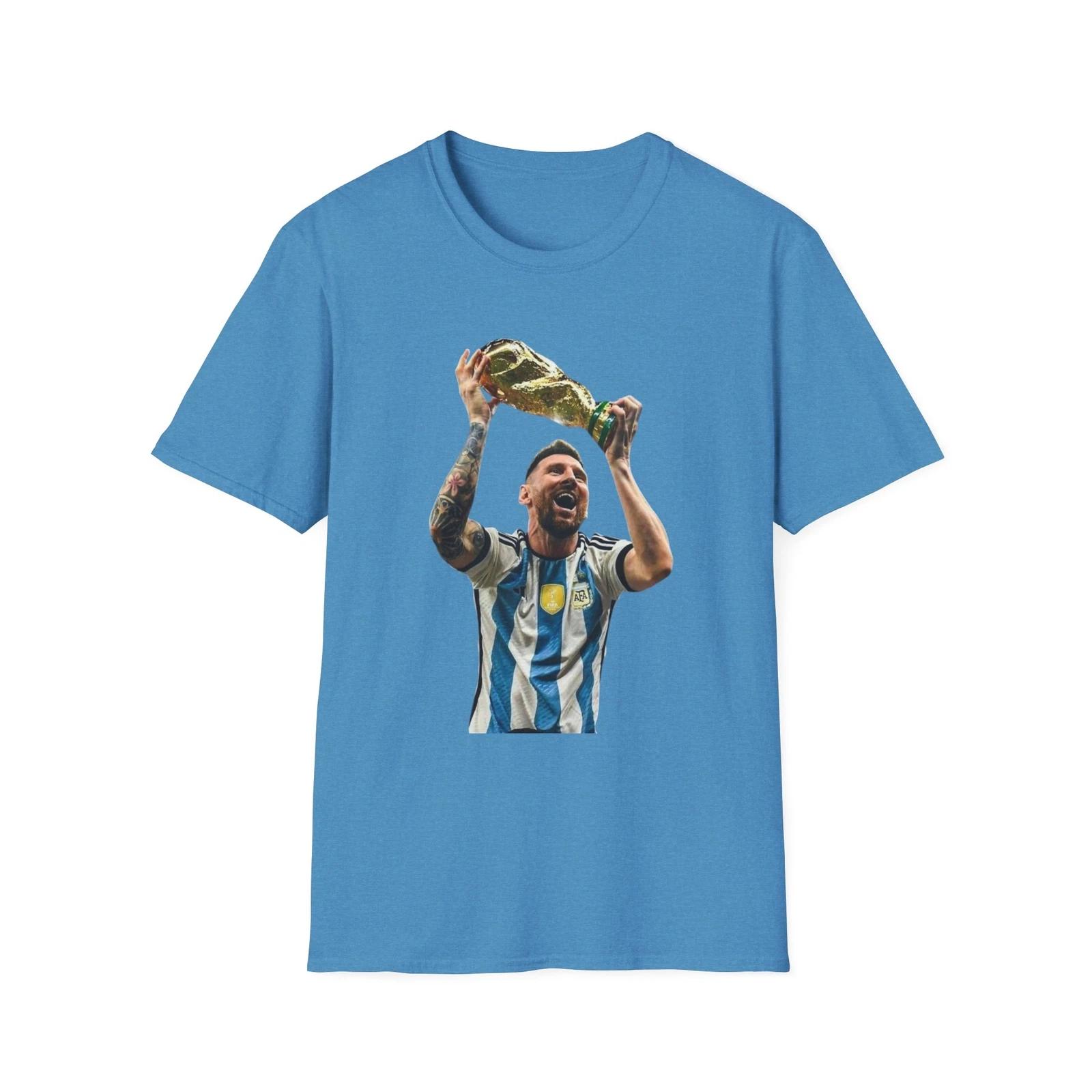 World Cup 2022 Messi Graphic T-Shirt, Unisex Softstyle Tee, The GOAT Shirt, NEW S